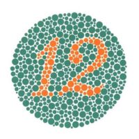 Ejemplo de ficha para comprobar daltonismo con el test de Ishihara