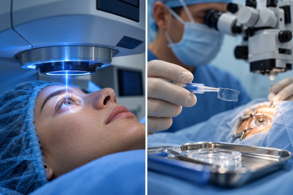 Comparativa entre cirugía lasik respecto lente icl